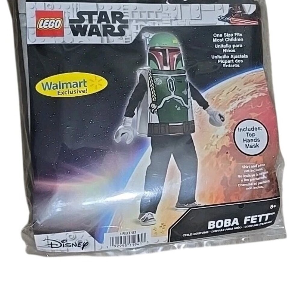 Disguise Lego Star Wars Boba Fett Child Costume 3 Piece NWT 8+